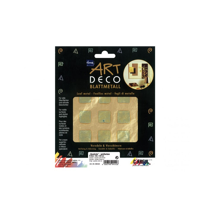 KREUL χρυσά τετράγωνα διακοσμητικά φύλλα 140 x 140 mm 6 τεμάχια