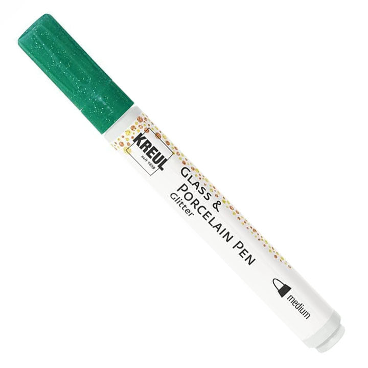 KREUL Στυλό από γυαλί &amp; πορσελάνη Medium Glitter – Πράσινο