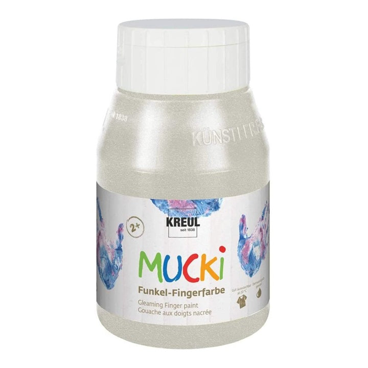 Γυαλιστερές παιδικές δακτυλομπογιές MUCKI 500 ml – Ασημένιο δράκο