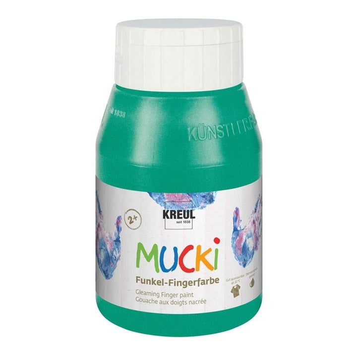 Γυαλιστερές παιδικές δακτυλομπογιές MUCKI 500 ml – Σμαραγδί Πράσινο