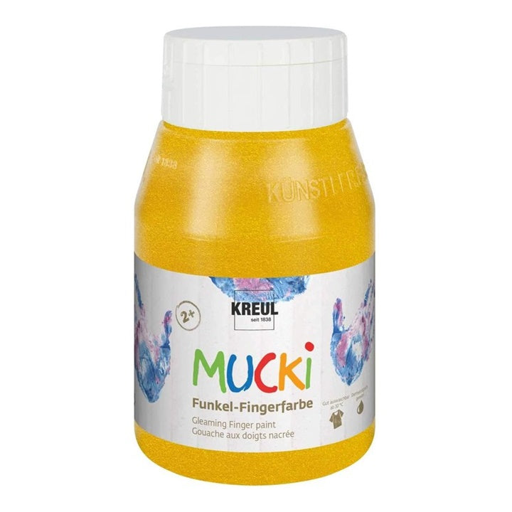 Γυαλιστερές παιδικές δακτυλομπογιές MUCKI 500 ml – χρυσός θησαυρός