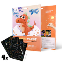 Μαγικός πίνακας με ξυστό για παιδιά - Small dinosaur - 4 kom