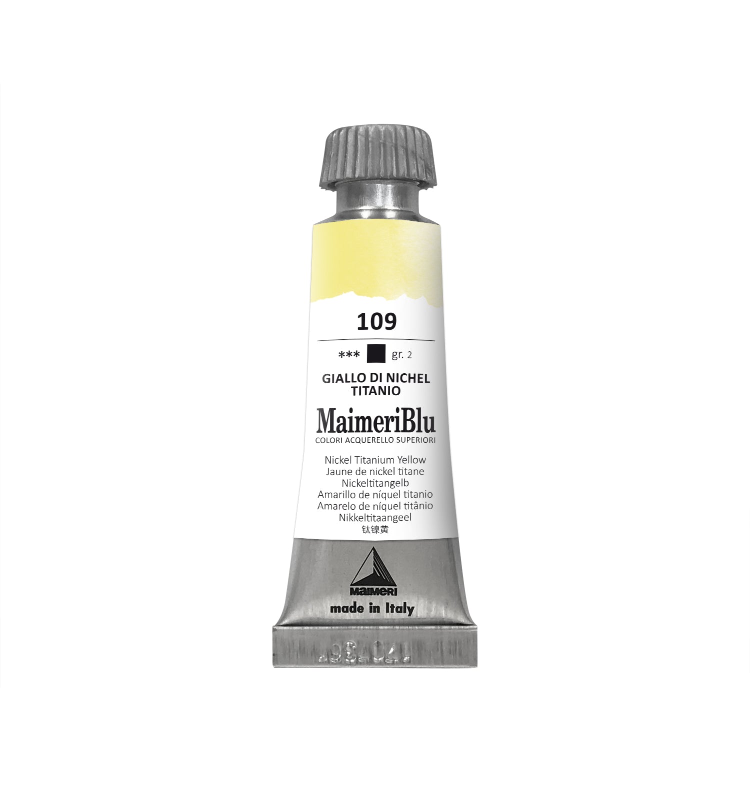 Επαγγελματική ακουαρέλα MAIMERI Maimeri Blu 12 ml – Κίτρινο Τιτανίου Νικελίου