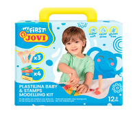 Μαλακή φυσική πλαστελίνη JOVI My First 4 x 38 g – + 3 ξύλινες σφραγίδες