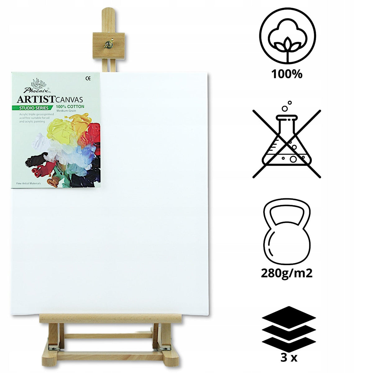 Maliarske plátno na ráme Phoenix, 24 – 100 cm, vyberte si rozmer