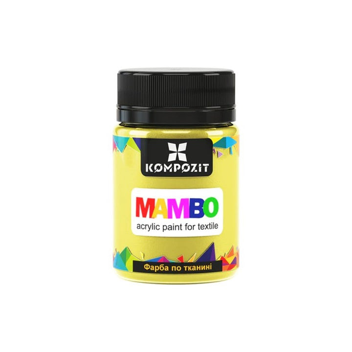 MAMBO Ακρυλική μπογιά για υφάσματα και δέρμα 50ml | Διάφορες αποχρώσεις - 3 κίτρινο λεμονί
