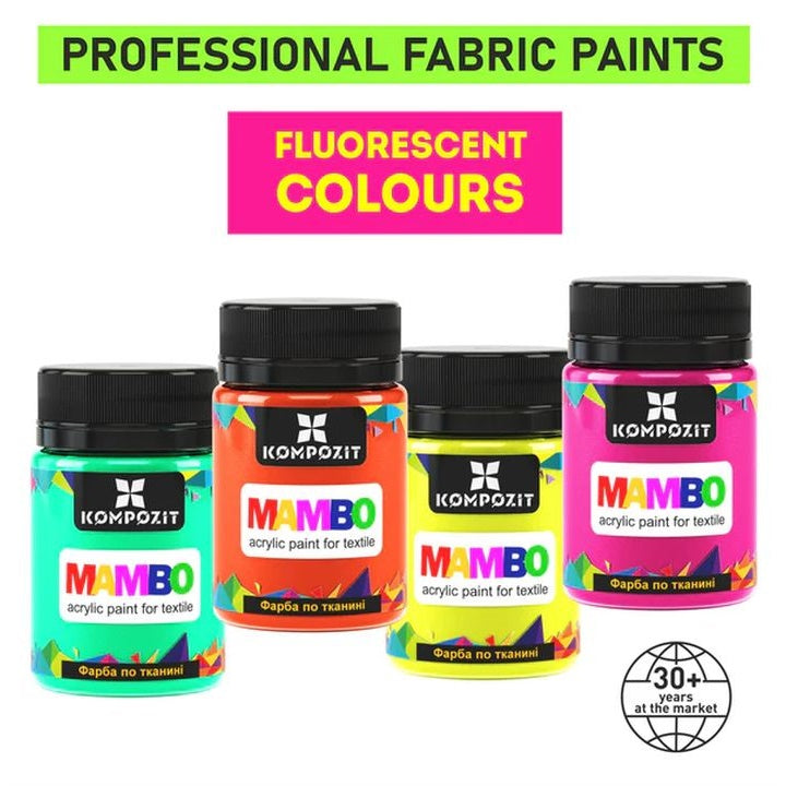 MAMBO Φθορίζουσα μπογιά για υφάσματα και δέρμα 50 ml | Διάφορες αποχρώσεις