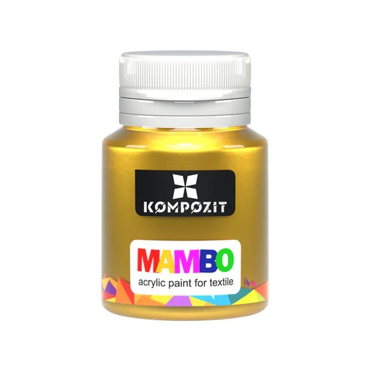 MAMBO Μεταλλική μπογιά για υφάσματα και δέρμα 20 ml – 54 Golden