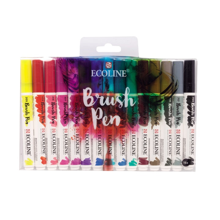 Μαρκαδόροι ακουαρέλας Ecoline Brush Pen - σετ 15 τεμ