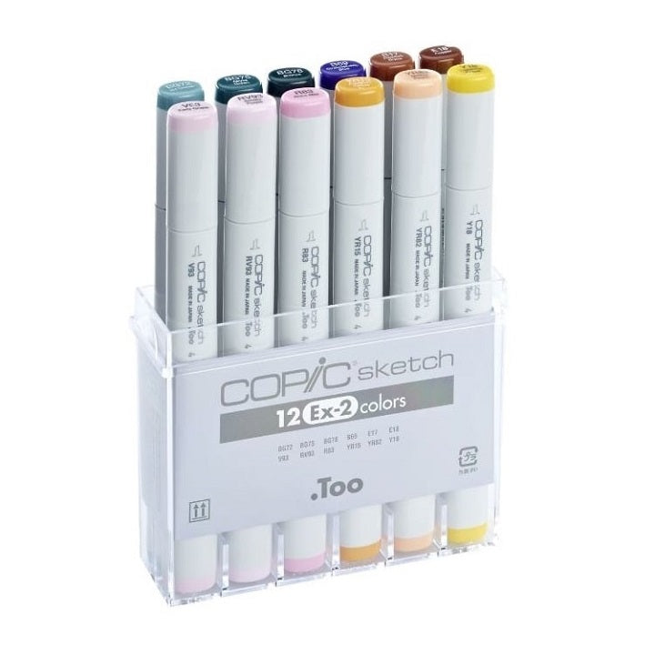 Μαρκαδόροι COPIC Sketch Ex-2 - σετ 12 τεμ