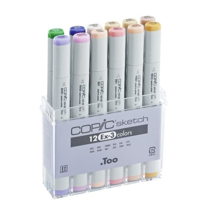 Μαρκαδόροι COPIC Sketch Ex-3 - σετ 12 τεμ