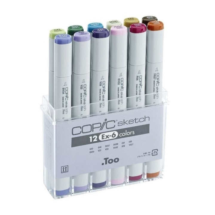 Μαρκαδόροι COPIC Sketch Ex-6 - σετ 12 τεμ