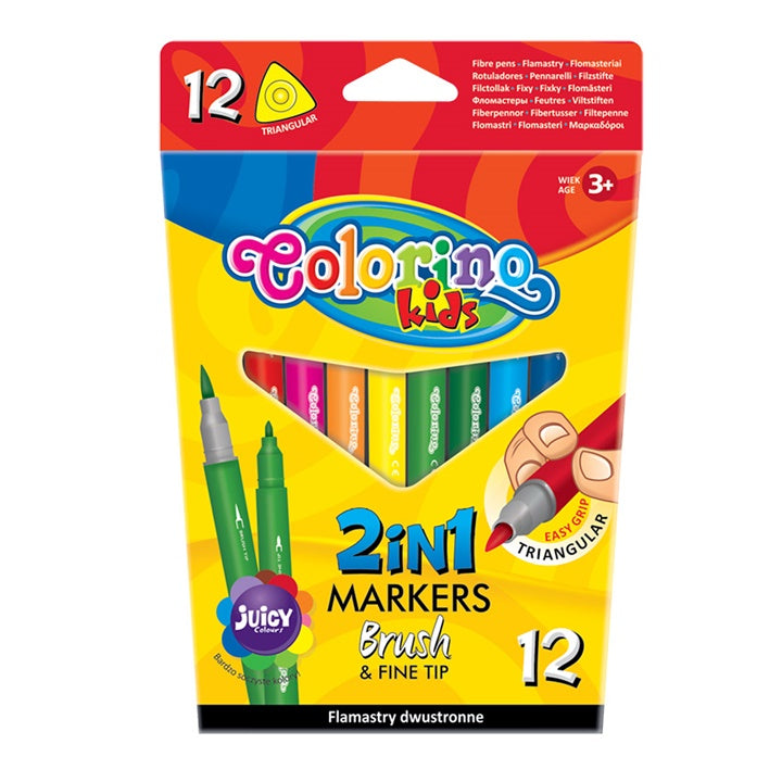 Μαρκαδόροι διπλής όψης για παιδιά Colorino 12 τμχ