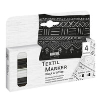 Μαρκαδόροι για ύφασμα Black and White KREUL