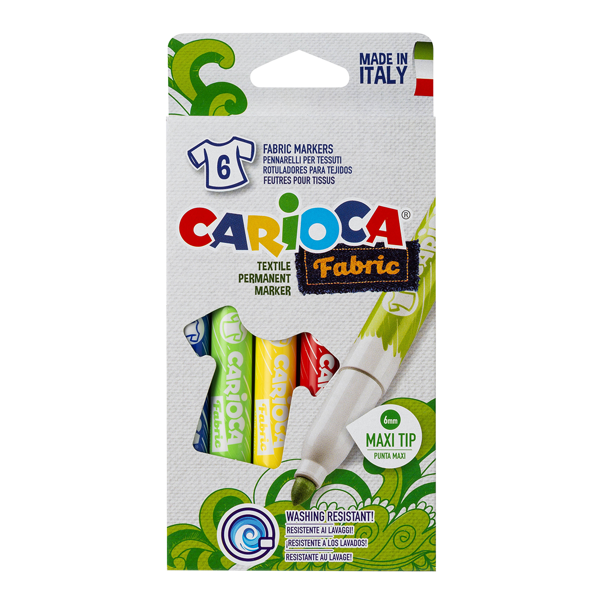 Μαρκαδόροι υφάσματος Carioca, μύτη maxi, διάφορα χρώματα