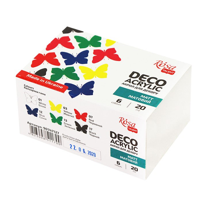 Ματ ακρυλικό χρώμα 6x20ml, σετ διακόσμησης