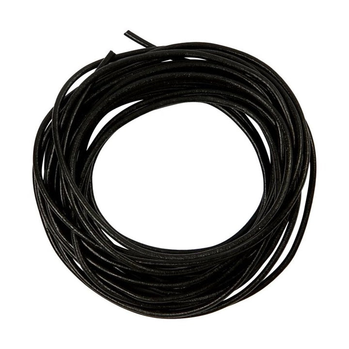 Μαύρο δερμάτινο κορδόνι 2mm x 4m