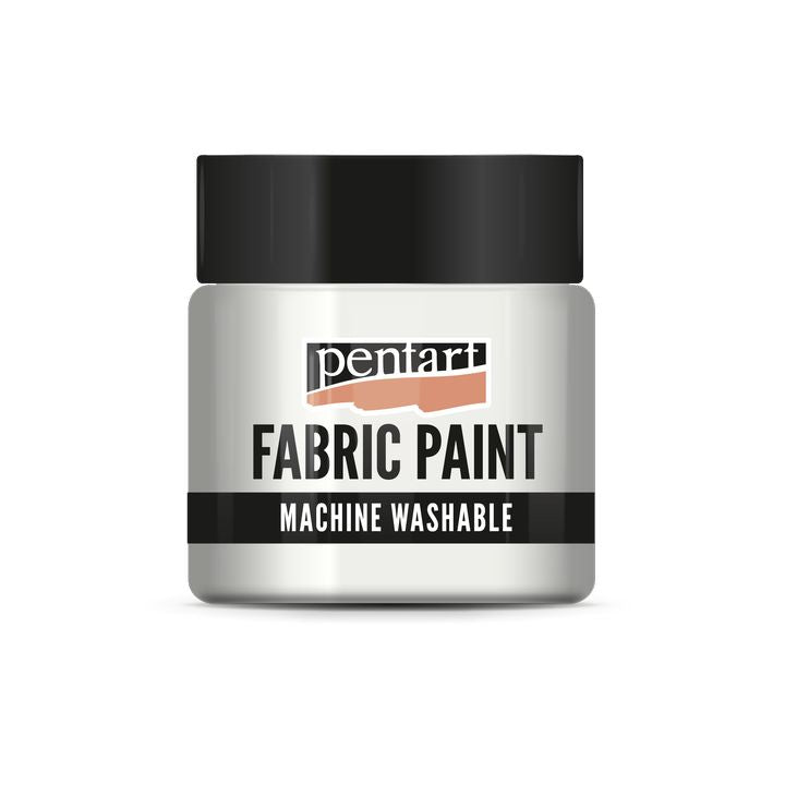 Pentart Μεταλλική υφασμάτινη μπογιά 50 ml – μαργαριταρένιο λευκό
