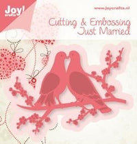 Μεταλλική μήτρα κοπής και ανάγλυφου (embossing) JOY Νεόνυμφοι με περιστέρια 6,7 x 9 cm