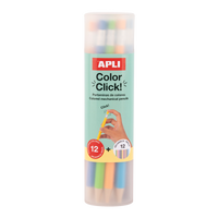 Μηχανικές ξυλομπογιές APLI Color Click, 12 τμχ με ανταλλακτικές μύτες και ξύστρα