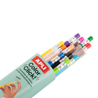 Μηχανικές ξυλομπογιές APLI Color Click, 12 τμχ με ανταλλακτικές μύτες και ξύστρα
