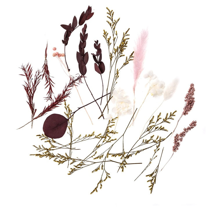 Μίνι αποξηραμένο μπουκέτο "Burgundy Queen" / 20 cm