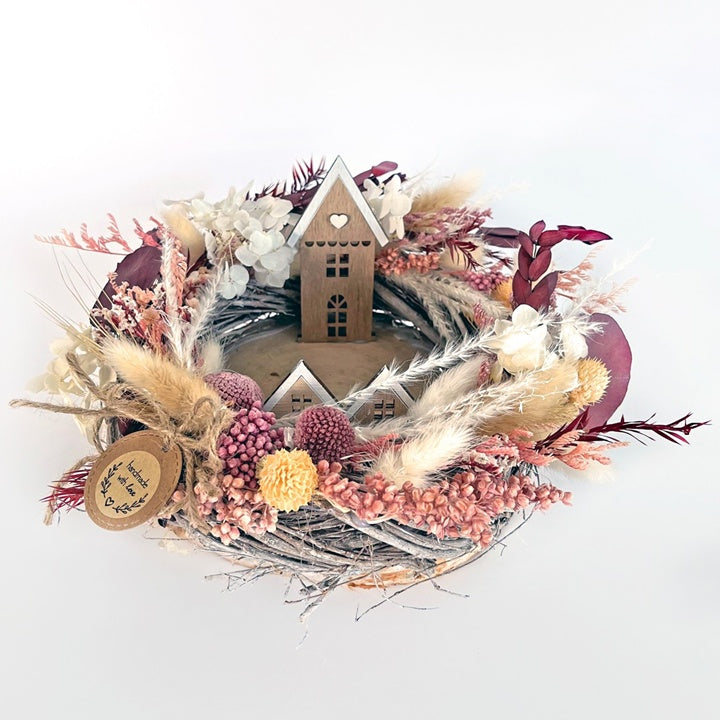 Μίνι αποξηραμένο μπουκέτο "Burgundy Queen" / 20 cm