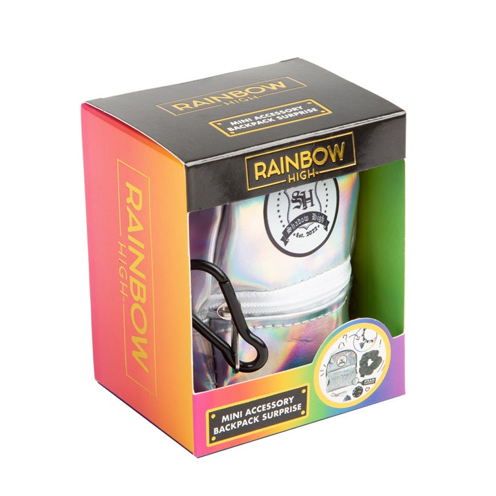 Μίνι σακίδιο πλάτης με αξεσουάρ RAINBOW HIGH ασημί