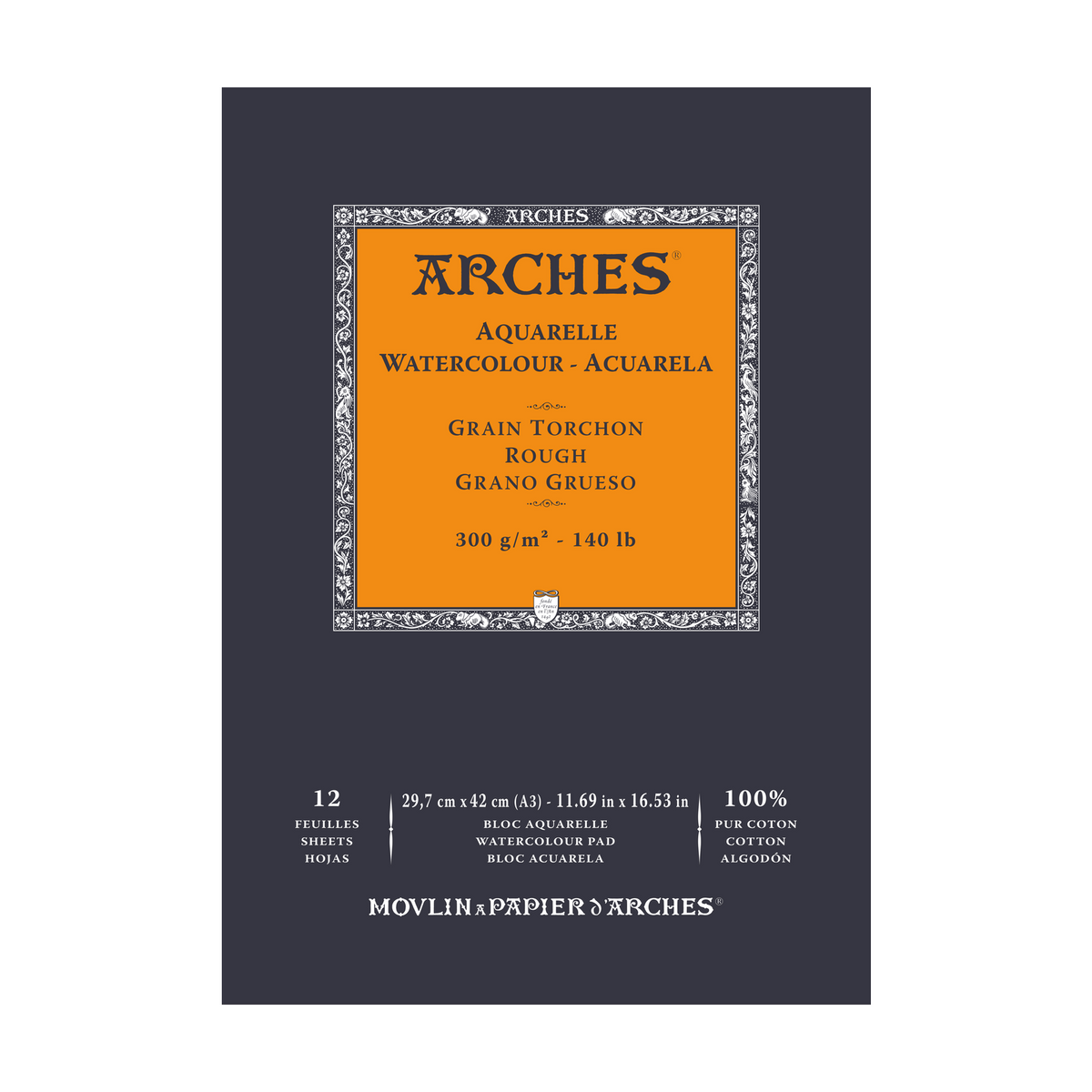 Μπλοκ ακουαρέλας ARCHES Aquarelle Rough φυσικό λευκό 300 g/m² – 12 φύλλα