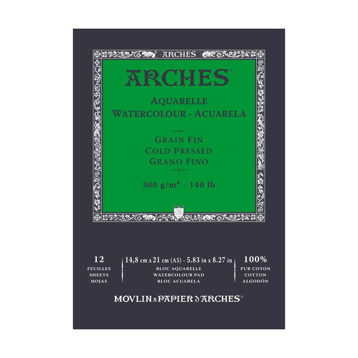 Μπλοκ ακουαρέλας ARCHES Cold Pressed φυσικό λευκό 300 g/m² - 12 φύλλα (μεγέθη A5 – A3)