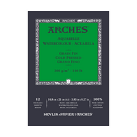 Μπλοκ ακουαρέλας ARCHES Cold Pressed φυσικό λευκό 300 g/m² - 12 φύλλα (μεγέθη A5 – A3)