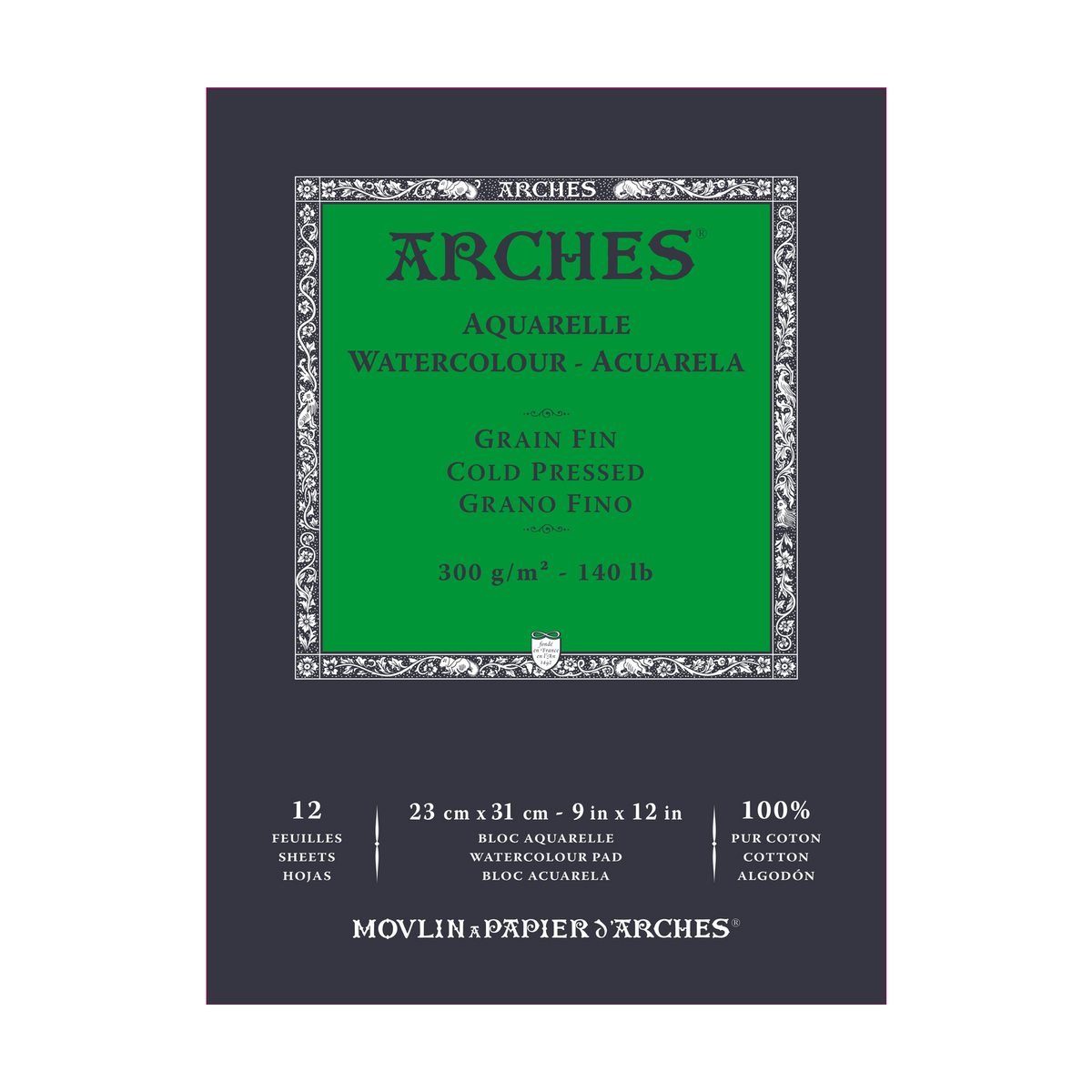 Μπλοκ ακουαρέλας ARCHES Cold Pressed φυσικό λευκό 300 g/m² - 12 φύλλα (μεγέθη A5 – A3)