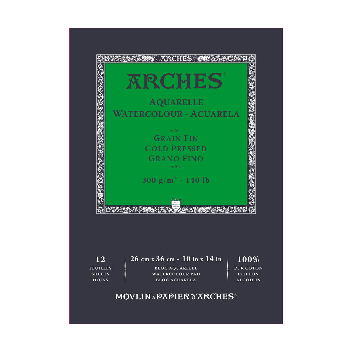Μπλοκ ακουαρέλας ARCHES Cold Pressed φυσικό λευκό 300 g/m² - 12 φύλλα (μεγέθη A5 – A3)