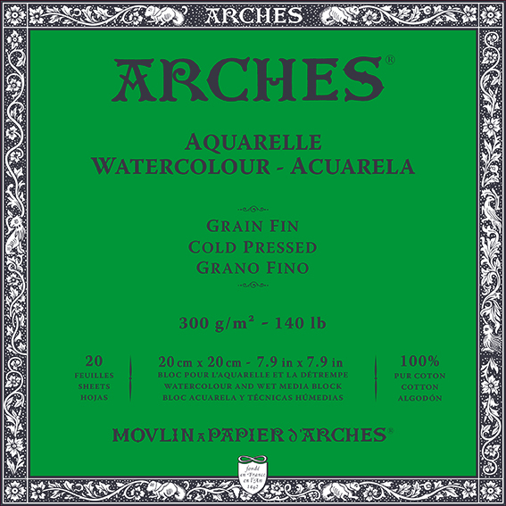 Μπλοκ ακουαρέλας ARCHES CP Φυσικό Λευκό 300 g/m² – 20 φύλλα