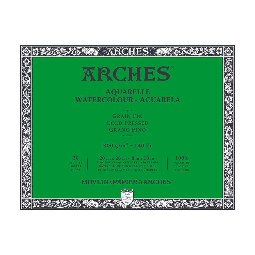Μπλοκ ακουαρέλας ARCHES CP Φυσικό Λευκό 300 g/m² – 20 φύλλα