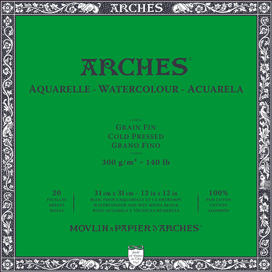 Μπλοκ ακουαρέλας ARCHES CP Φυσικό Λευκό 300 g/m² – 20 φύλλα