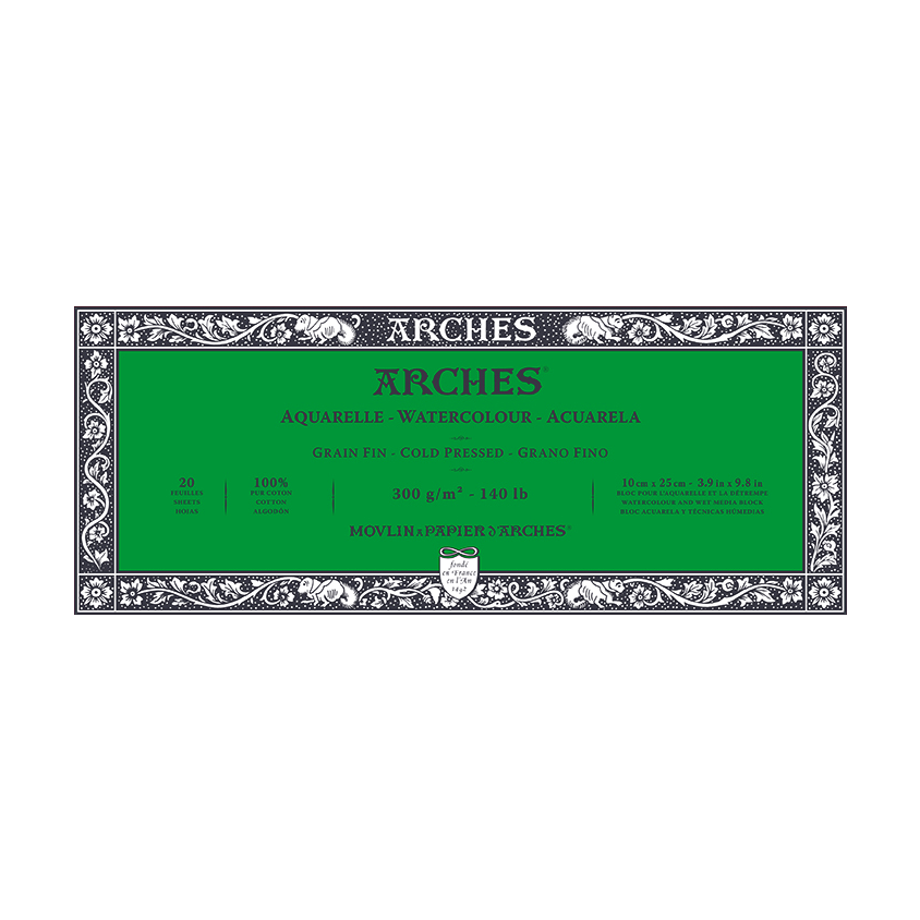 Μπλοκ ακουαρέλας ARCHES CP Φυσικό Λευκό 300 g/m² – 20 φύλλα