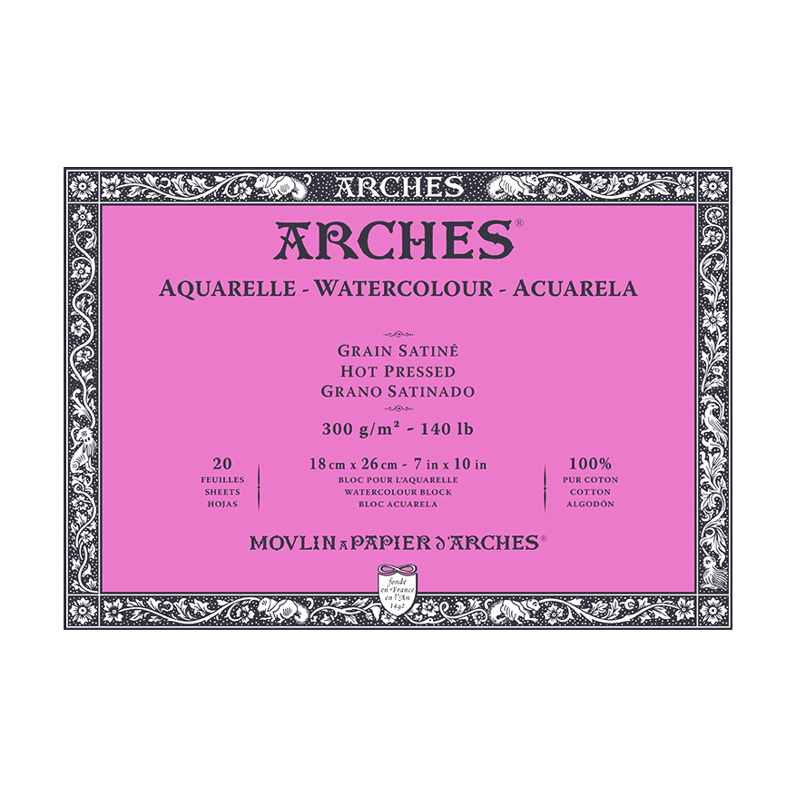 Μπλοκ ακουαρέλας ARCHES HP φυσικό λευκό 300 g/m² – 20 φύλλα