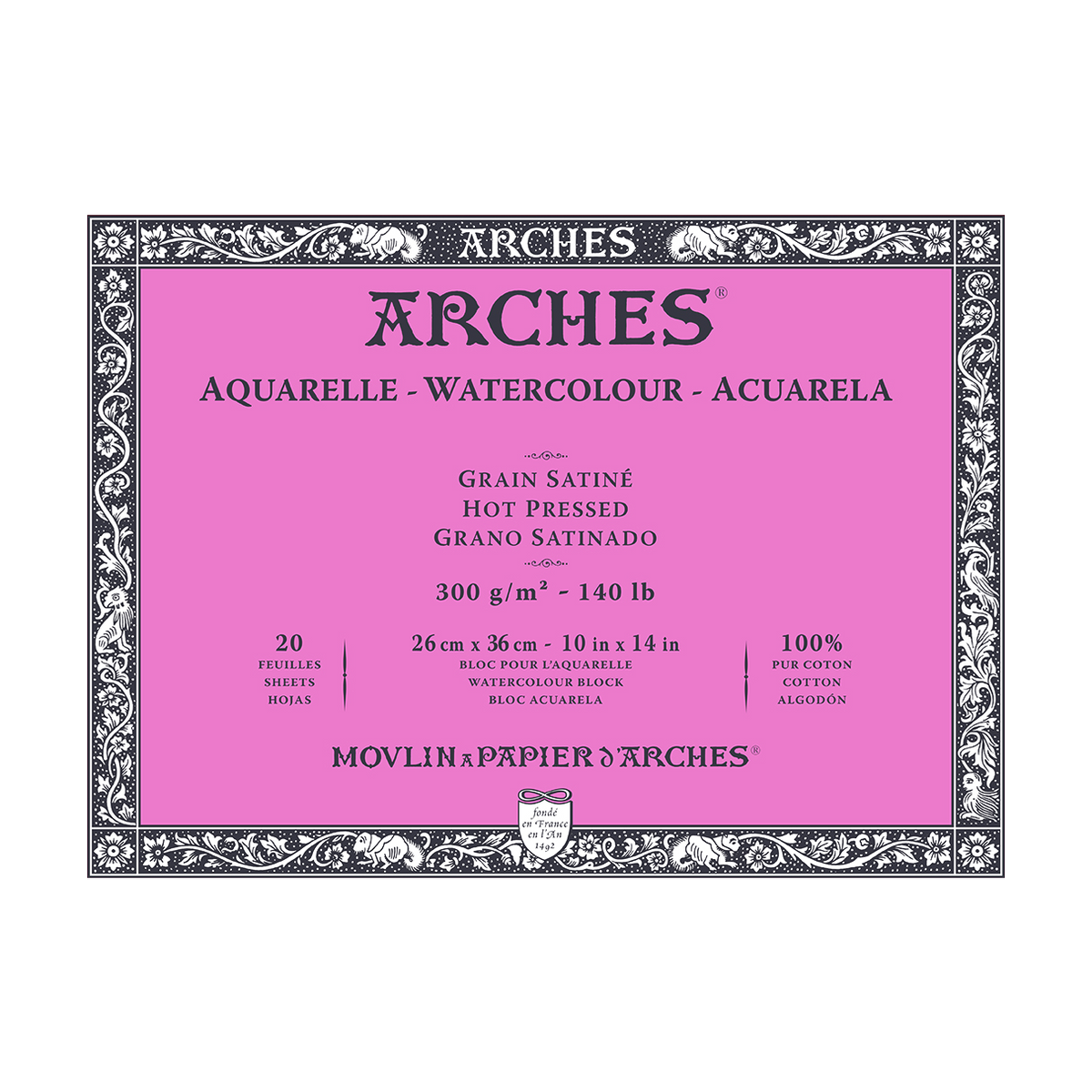 Μπλοκ ακουαρέλας ARCHES HP φυσικό λευκό 300 g/m² – 20 φύλλα