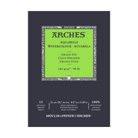Μπλοκ ακουαρέλας ARCHES λεπτόκοκκο φυσικό λευκό 185 g/m2 A4 - 15 φύλλα