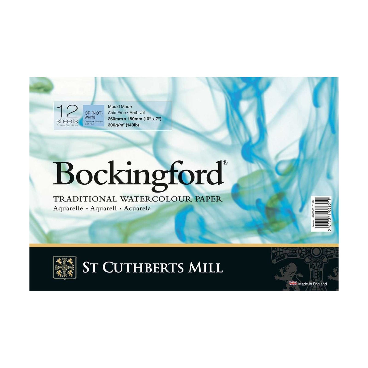 Μπλοκ ακουαρέλας CANSON St Cuthberts Bockingford 300 g/m² 12 φύλλα σπιράλ 18 – 41 cm