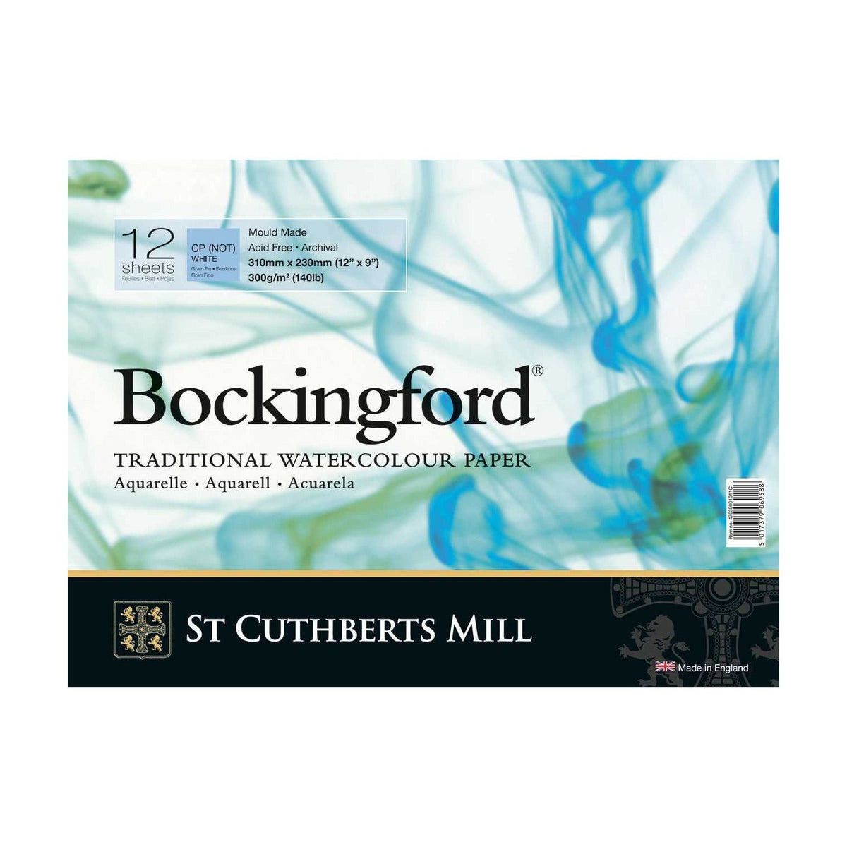 Μπλοκ ακουαρέλας CANSON St Cuthberts Bockingford 300 g/m² 12 φύλλα σπιράλ 18 – 41 cm