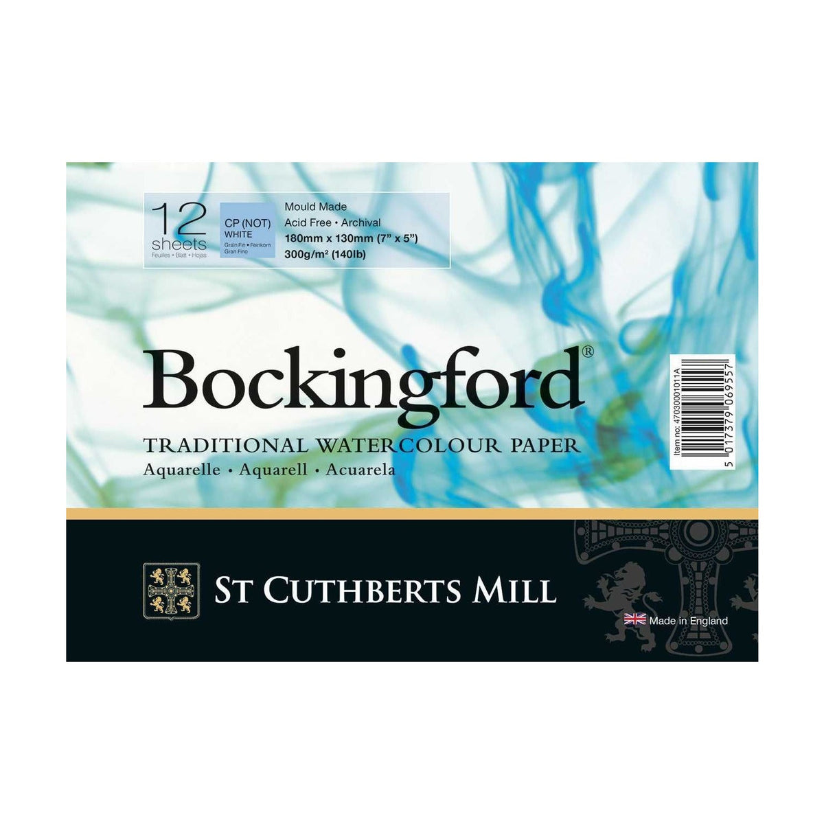 Μπλοκ ακουαρέλας CANSON St Cuthberts Bockingford 300 g/m² 12 φύλλα σπιράλ 18 – 41 cm