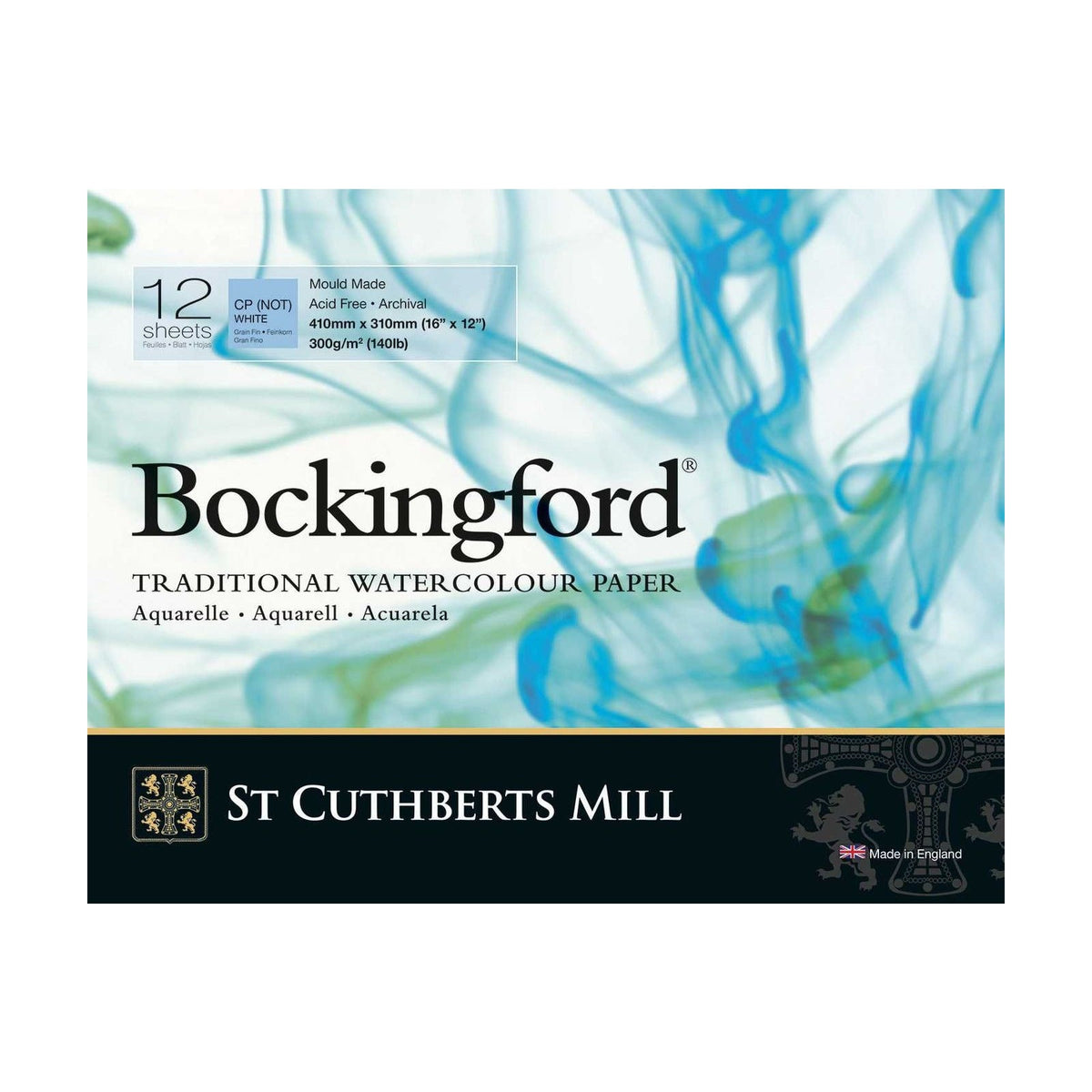 Μπλοκ ακουαρέλας CANSON St Cuthberts Bockingford CP λευκό 300 g/m² 12 φύλλα - διάφορα μεγέθη