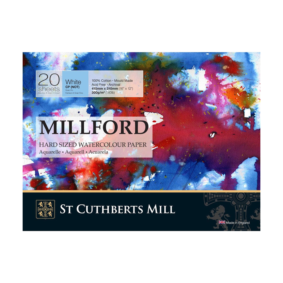 Μπλοκ ακουαρέλας CANSON St Cuthberts Millford Cold Pressed 300 g 20 φύλλα - 31 έως 41 cm