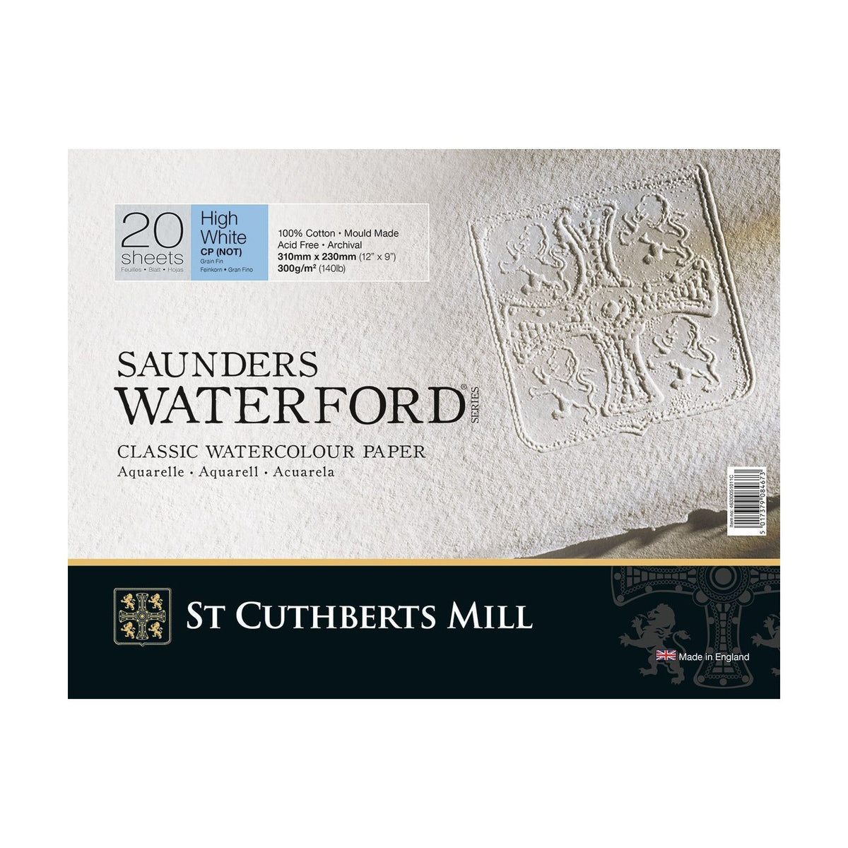 Μπλοκ ακουαρέλας CANSON St Cuthberts Saunders λεπτόκοκκο 300 g/m² 31 x 41 cm - 20 φύλλα