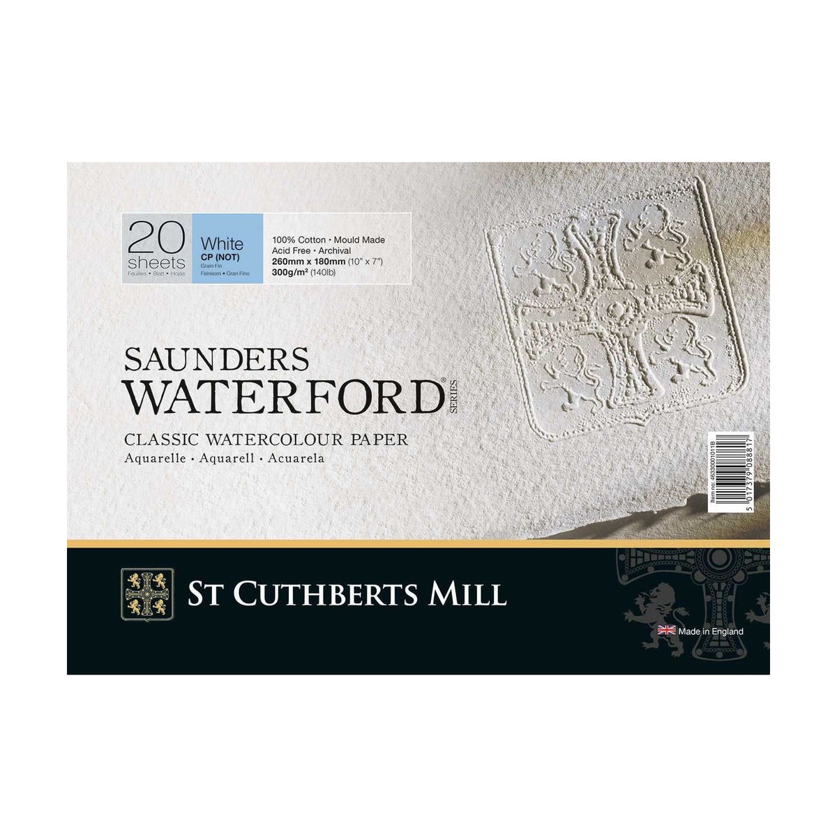 Μπλοκ ακουαρέλας CANSON St Cuthberts Saunders Waterford CP λευκό 300 g/m² 20 φύλλα – 26 – 51 cm