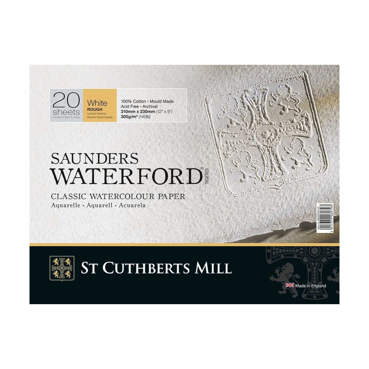 Μπλοκ ακουαρέλας CANSON St Cuthberts Saunders Waterford Rough 300 g/m² 26 – 51 cm - 20 φύλλα