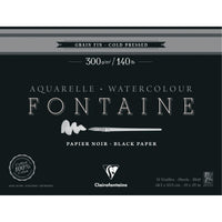 Μπλοκ ακουαρέλας CLAIREFONTAINE Fontaine CP μαύρο 300 g/m2 48,3 x 63,5 cm - 12 φύλλα