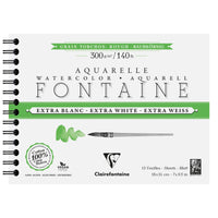 Μπλοκ ακουαρέλας CLAIREFONTAINE Fontaine έξτρα λευκό 300 g/m² 18 x 24 cm - 12 φύλλα
